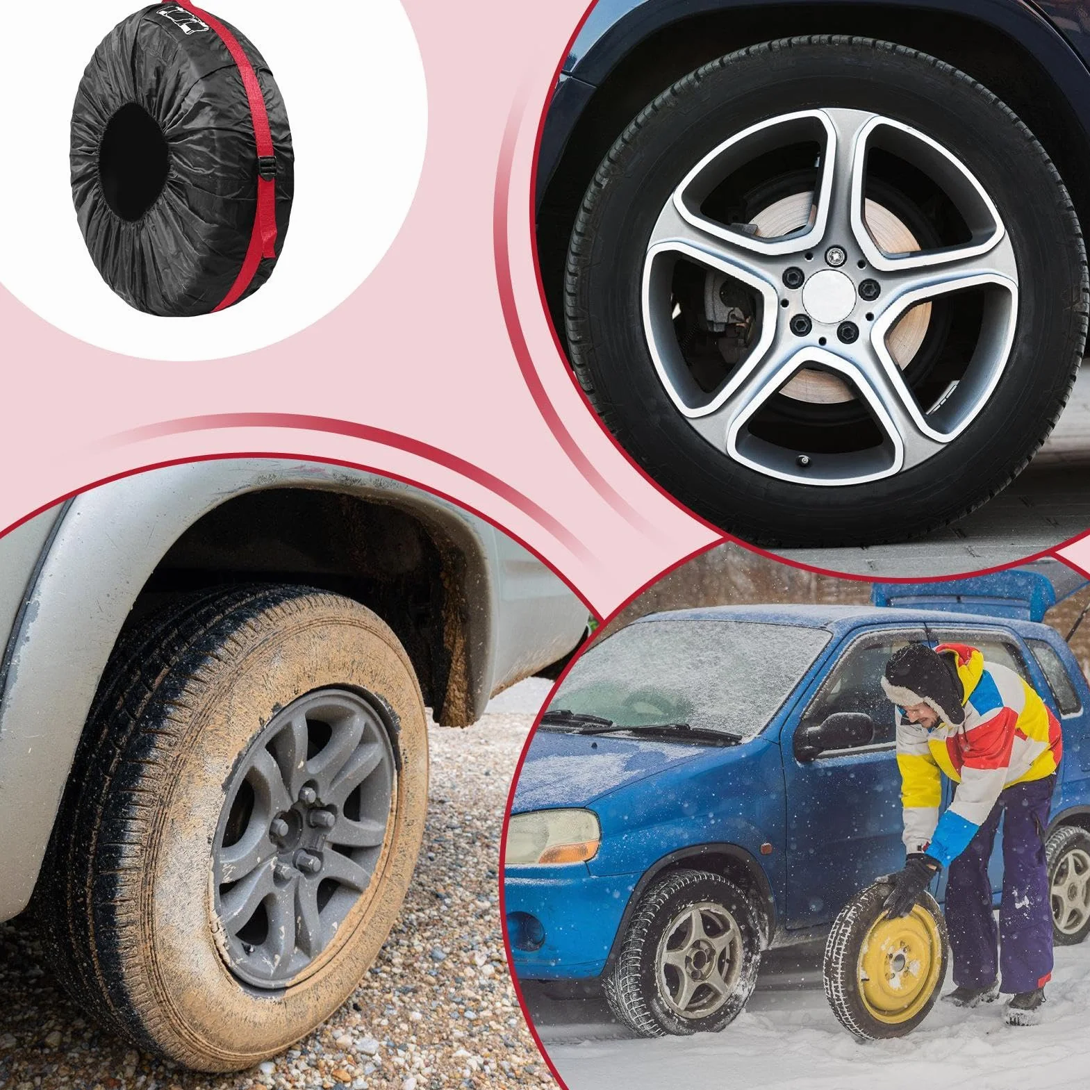 Pokrowiec torba do przechowywania opon samochodowych zimowe SUV