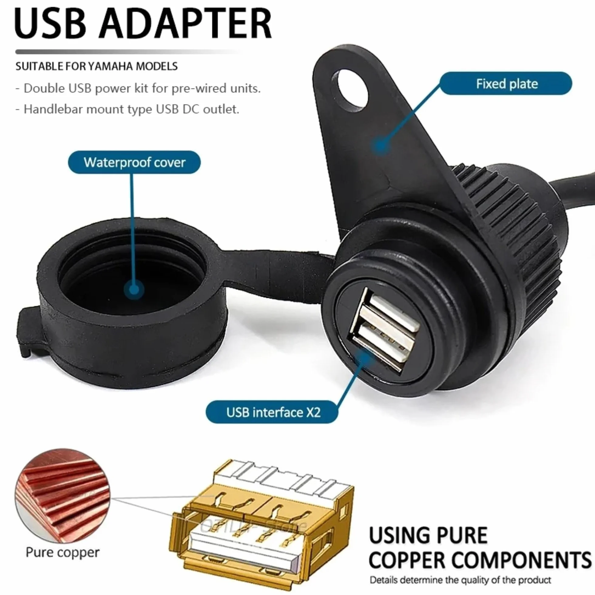 Adapter ładowarki motocyklowej 12V Podwójna USB do Yamaha Tracer MT-07 MT-09