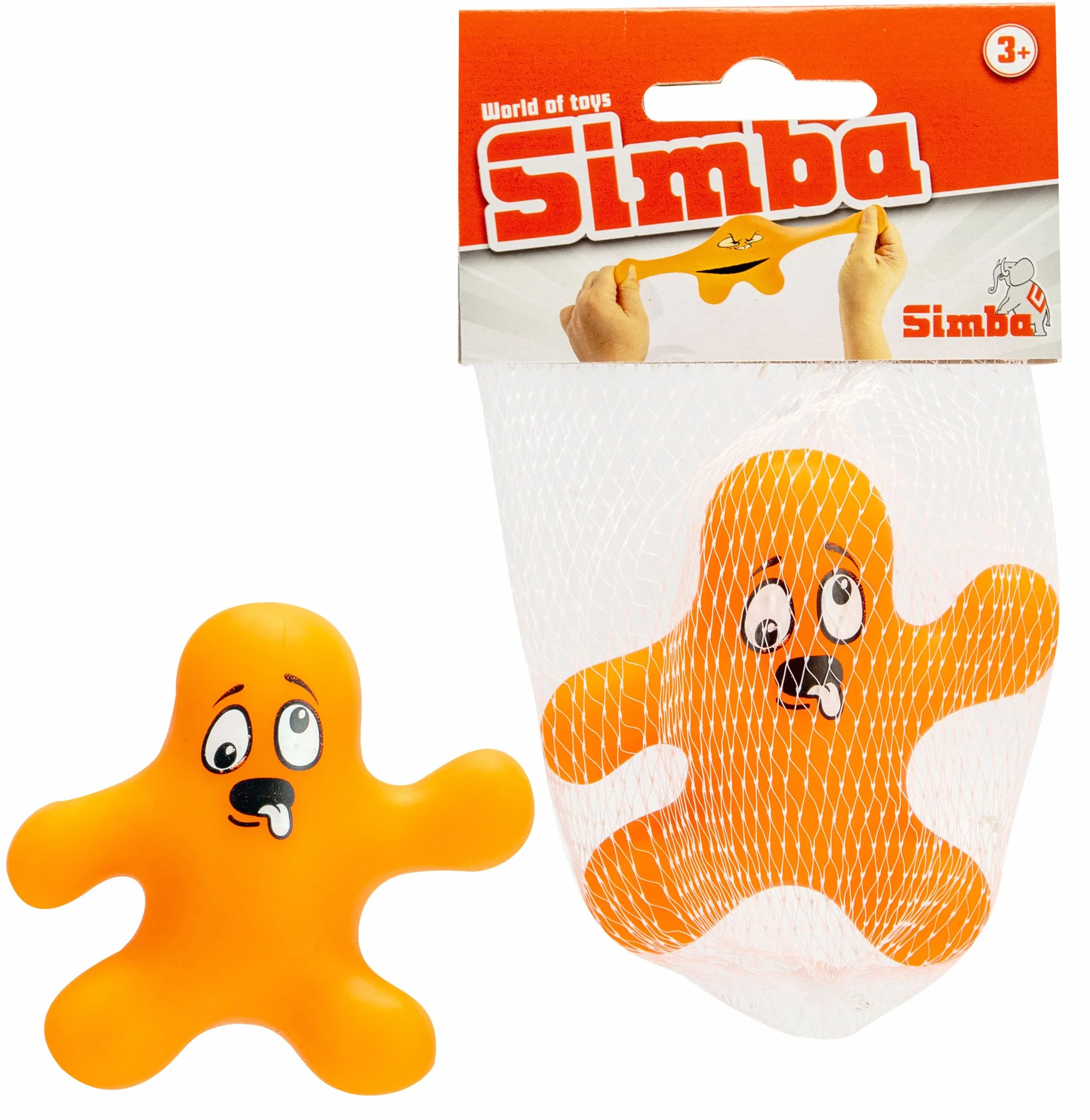 Simba 108614691 rozciągliwa, pomarańczowa, 9 cm, zabawka antystresowa, Knautschi, od 3 lat