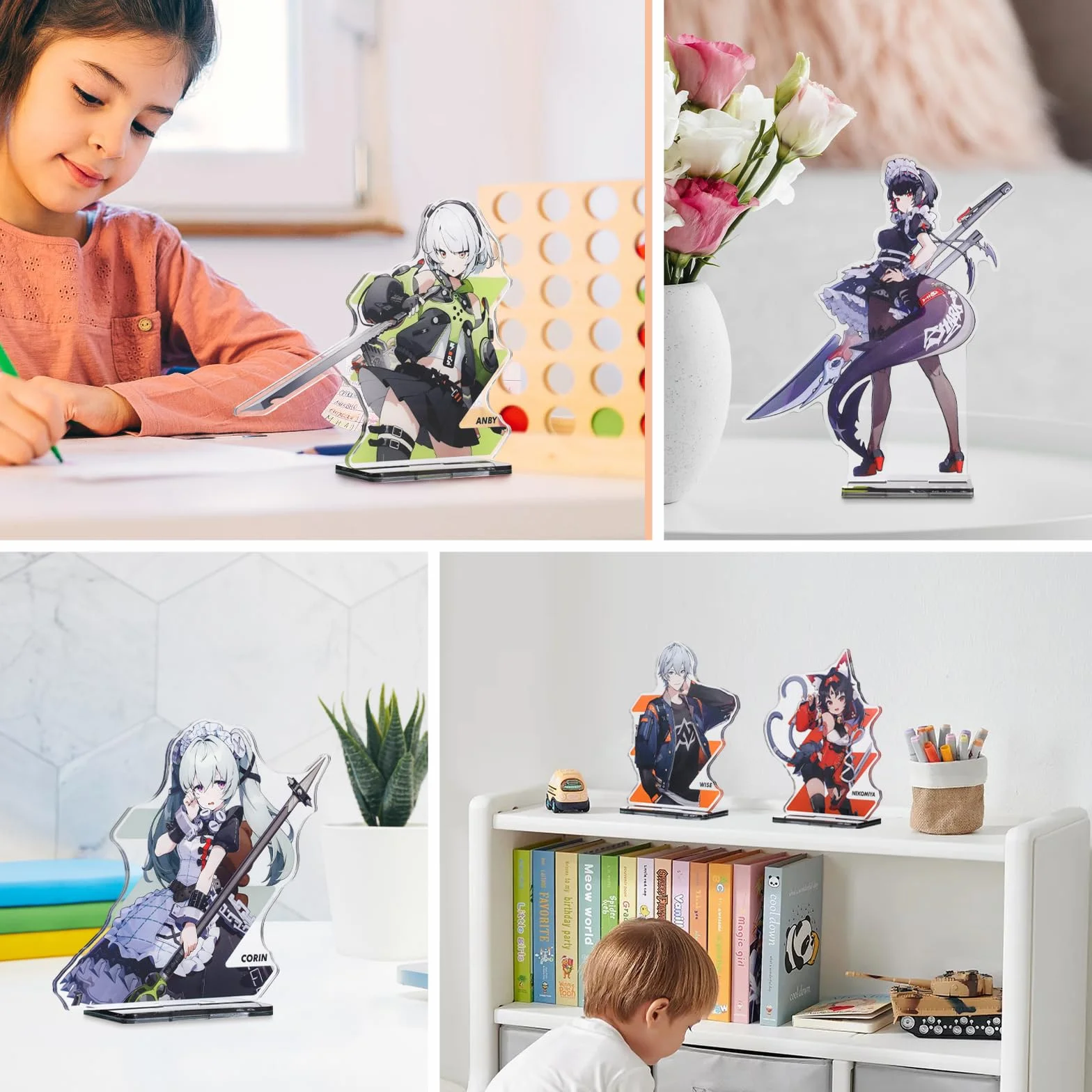 UTIEHD Zenless Zone Zero Character Standees 3-pak: kolekcjonerska akrylowa ekspozycja z udziałem Grace Howard, Billy i Ellen Joe, M