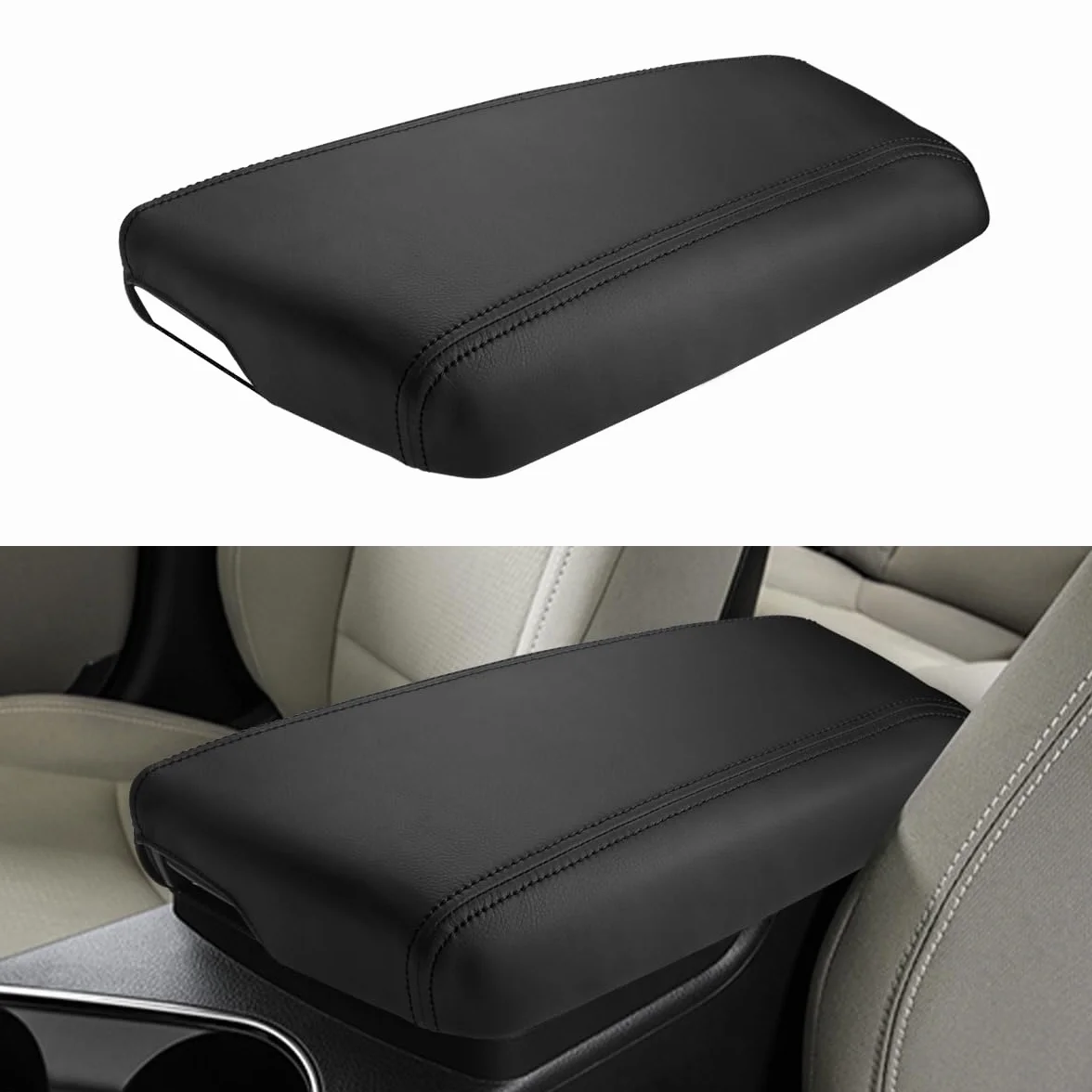 INTGET Pokrowiec na podłokietnik konsoli środkowej samochodu do Kia Optima Accessories 2011, 2012, 2013, 2014, 2015, skórzana konsola środkowa, podłokietnik, pokrywa, pokrowiec na siedzenie