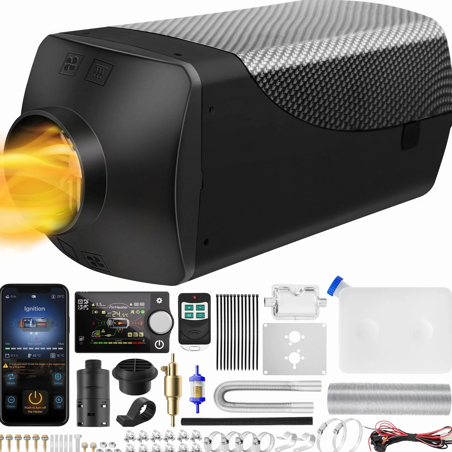 VELPAX Ogrzewanie postojowe 5 kW na olej napędowy z pilotem i Bluetooth
