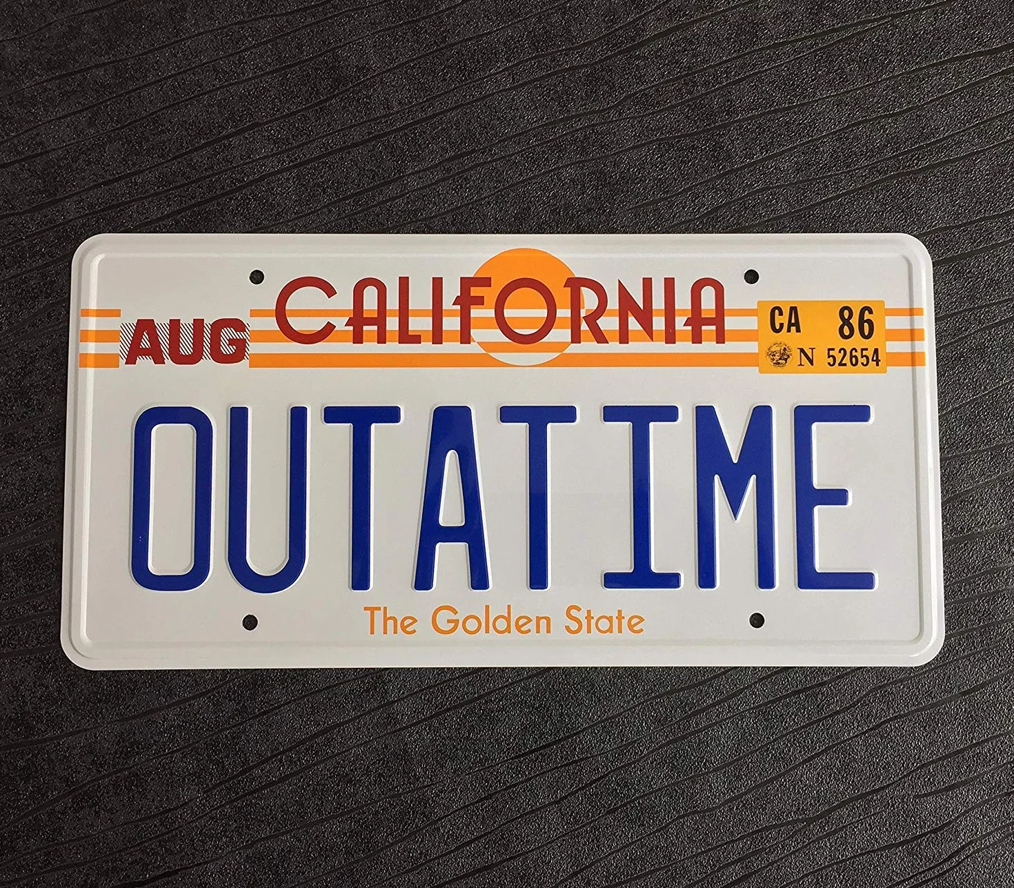 Super6props OUTATIME DeLorean tabliczka z numerem śmigła wytłoczona na aluminium 300 mm x 150 mm