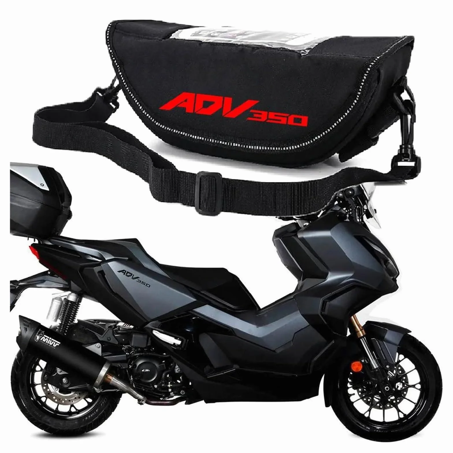 Torba Na Uchwyt Motocyklowy HO&NDA ADV350 Wodoodporna Pyłoszczelna Czarna