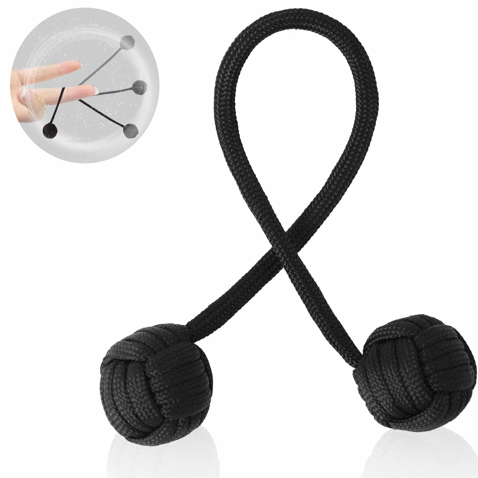 Lyreh Zabawki Zręcznościowe Fidget Beads, Zabawki z Kulką Stalową i Nylonową Linką Przenośne Koraliki Begleri dla Mężczyzn Kobiet Nastolatków Ćwiczenia Dłoni (Czarne)