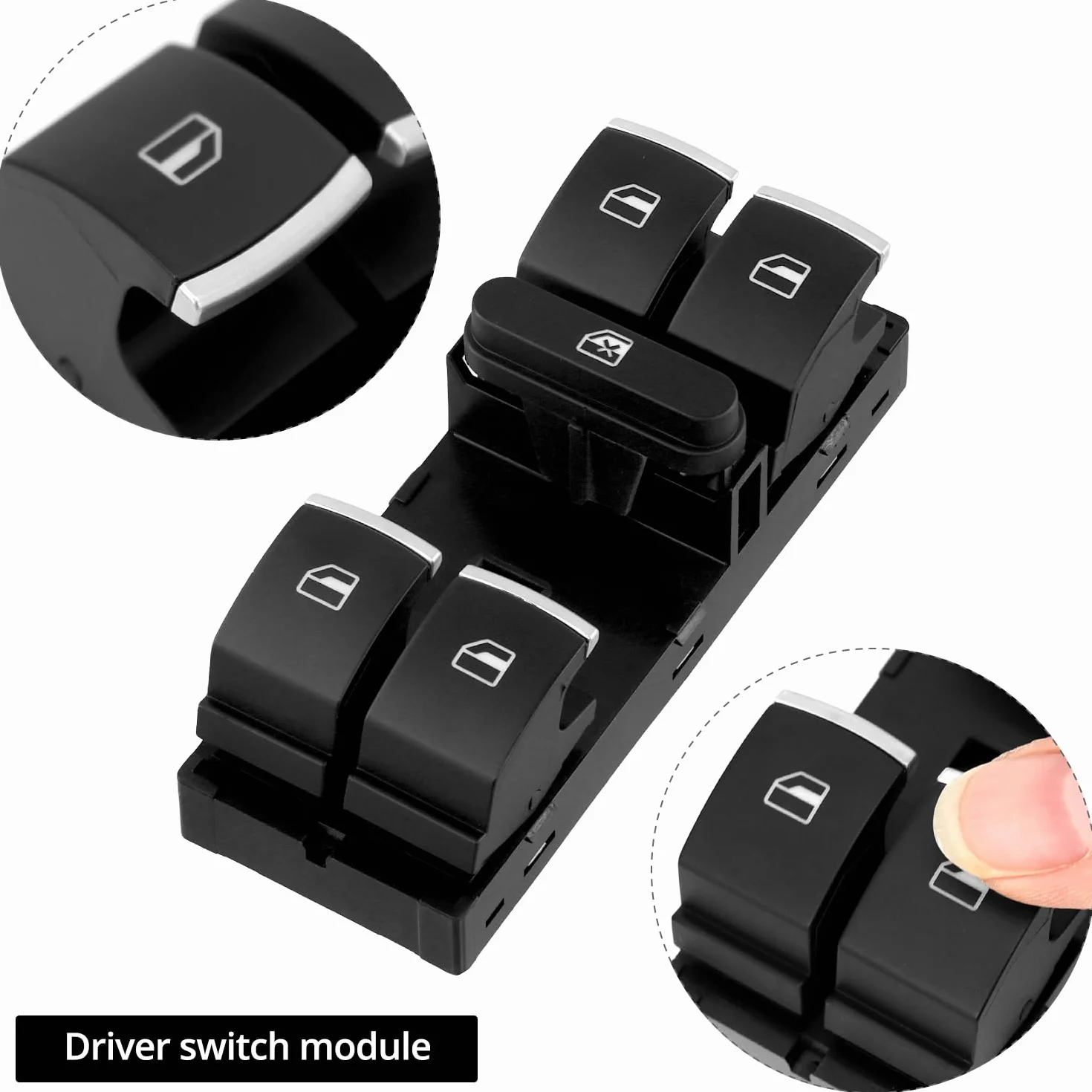 QWORK 6 sztuk Przełączniki kombinowane do samochodu przełączniki lusterek i okien kompatybilne z VW Golf 5/6 5ND959857 5ND941431B