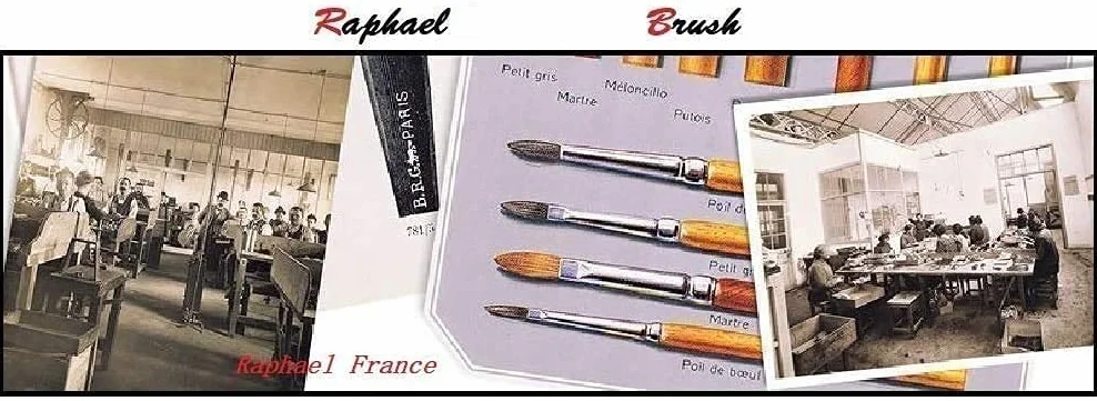 Raphael SERIE 85046. Mini pędzel do akwareli podróżnych. Imitacja kuny. Pędzel precyzyjny .NO° 0. 1. 3( Raphael Francja)