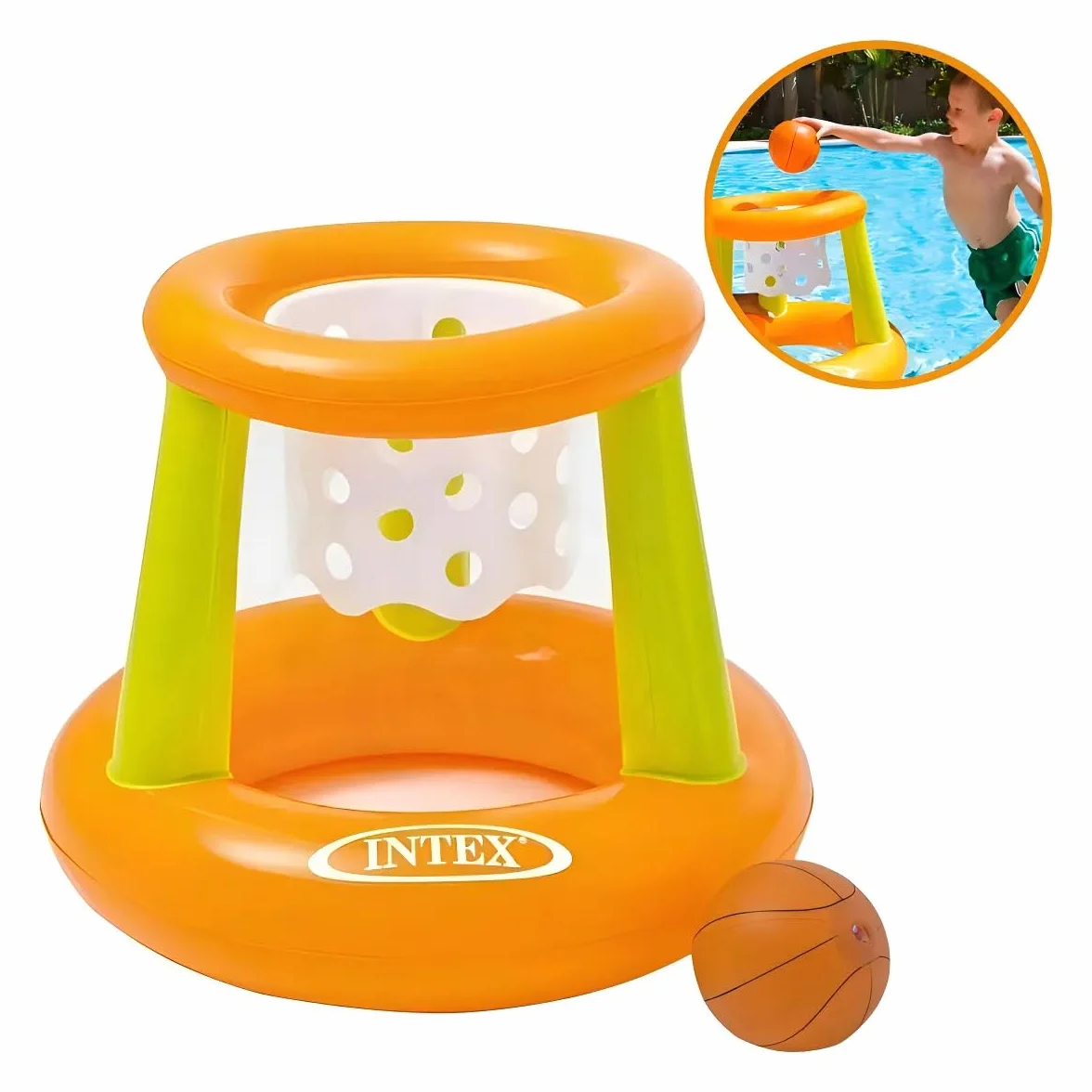Nadmuchiwany kosz do koszykówki z mini piłką w zestawie Intex 58504