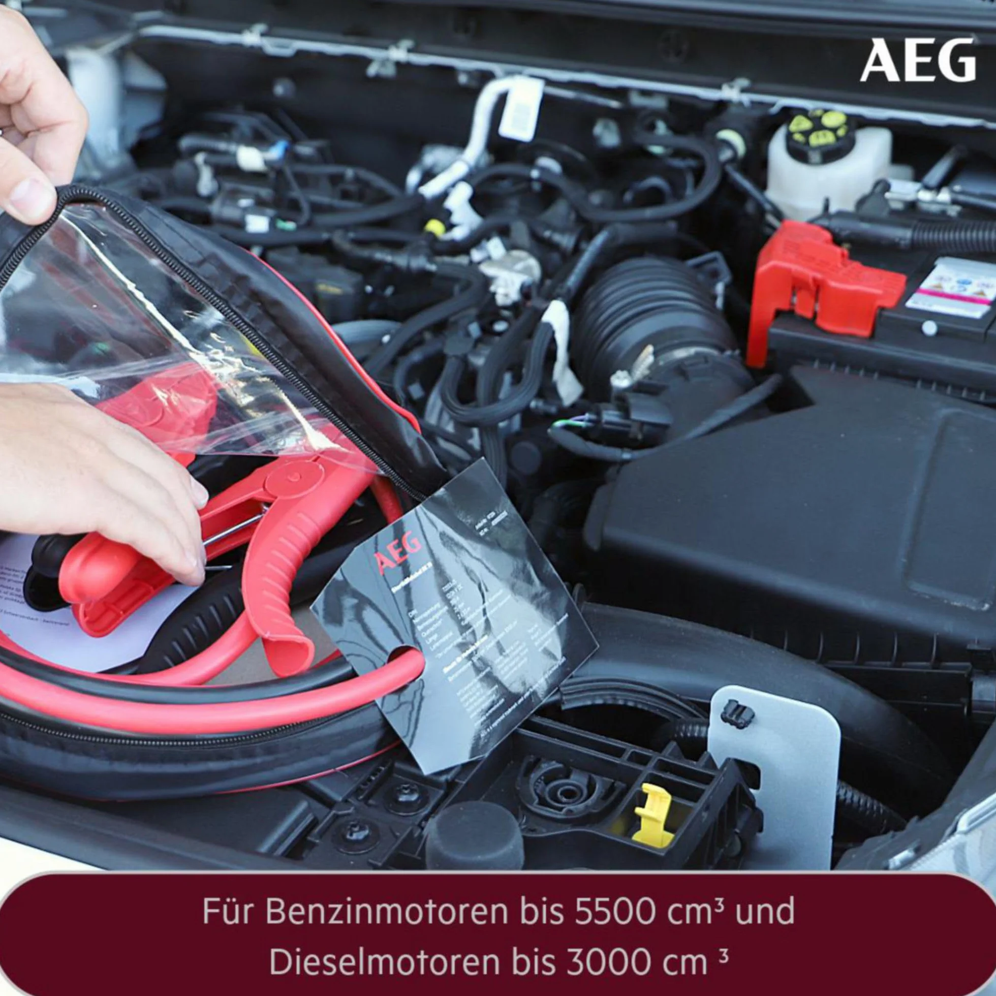 Aeg Automotive 97204 Kable Rozruchowe 2 x 3,5 m Czarny/Czerwony
