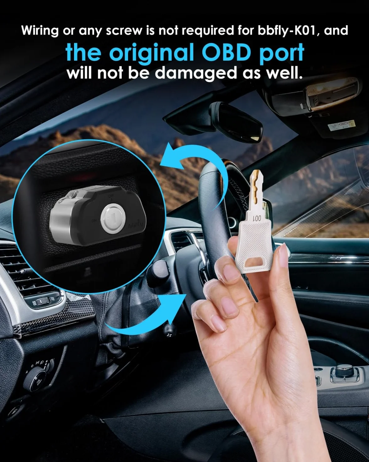 bbfly Blokada K01 OBD2, zabezpieczenie przed kradzieżą portu OBD, urządzenie blokujące OBDII