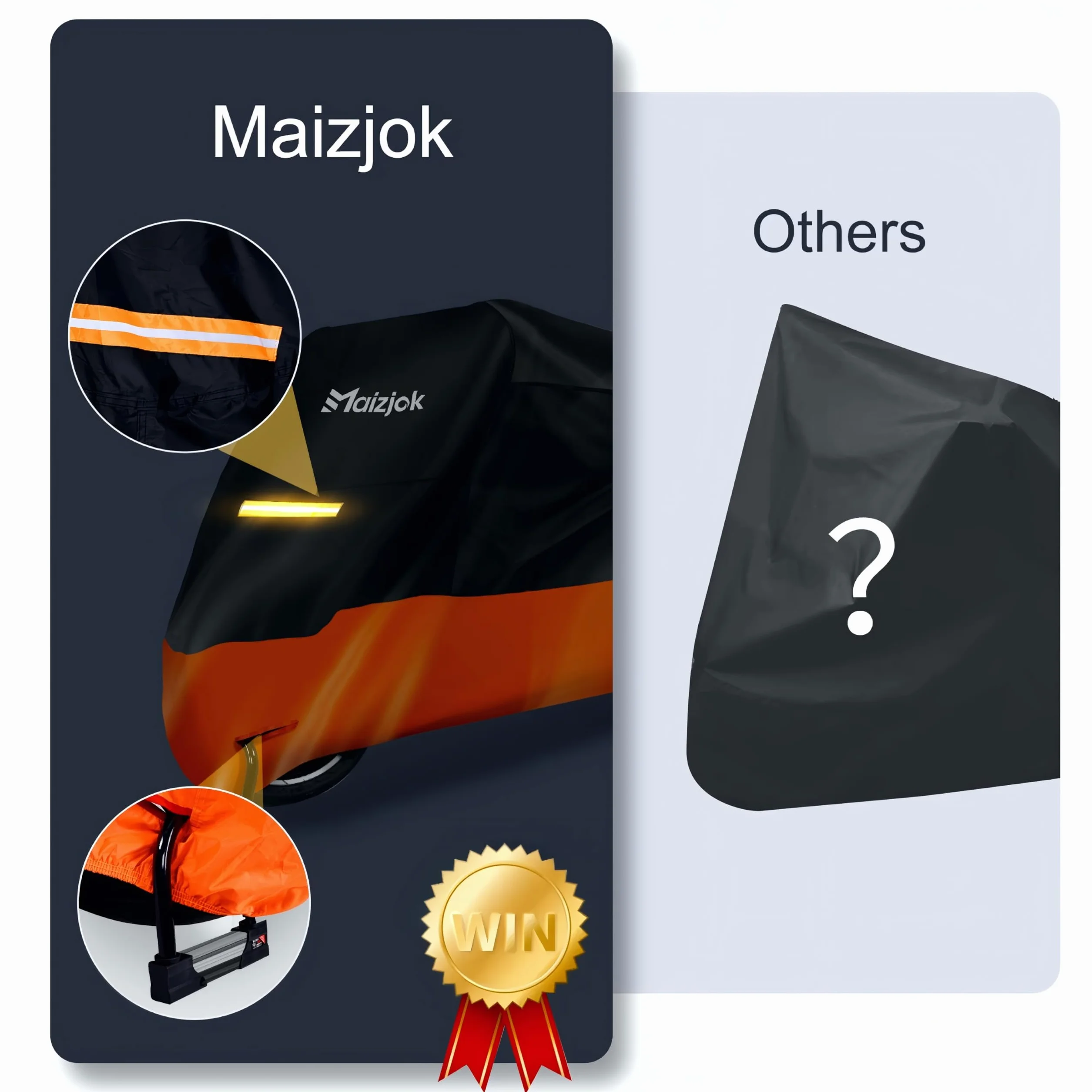 Maizjok Plandeka okryciowa na motocykl, outdoorowa, wodoszczelna, 210D, do motorowerów, skuterów, silników enduro / dróg