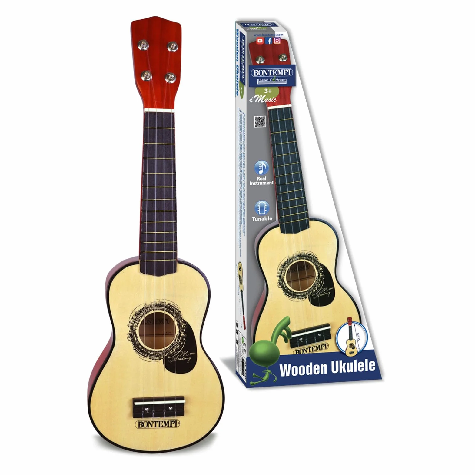 Bontempi - Wodden ukulele, 52,5 cm (215330)