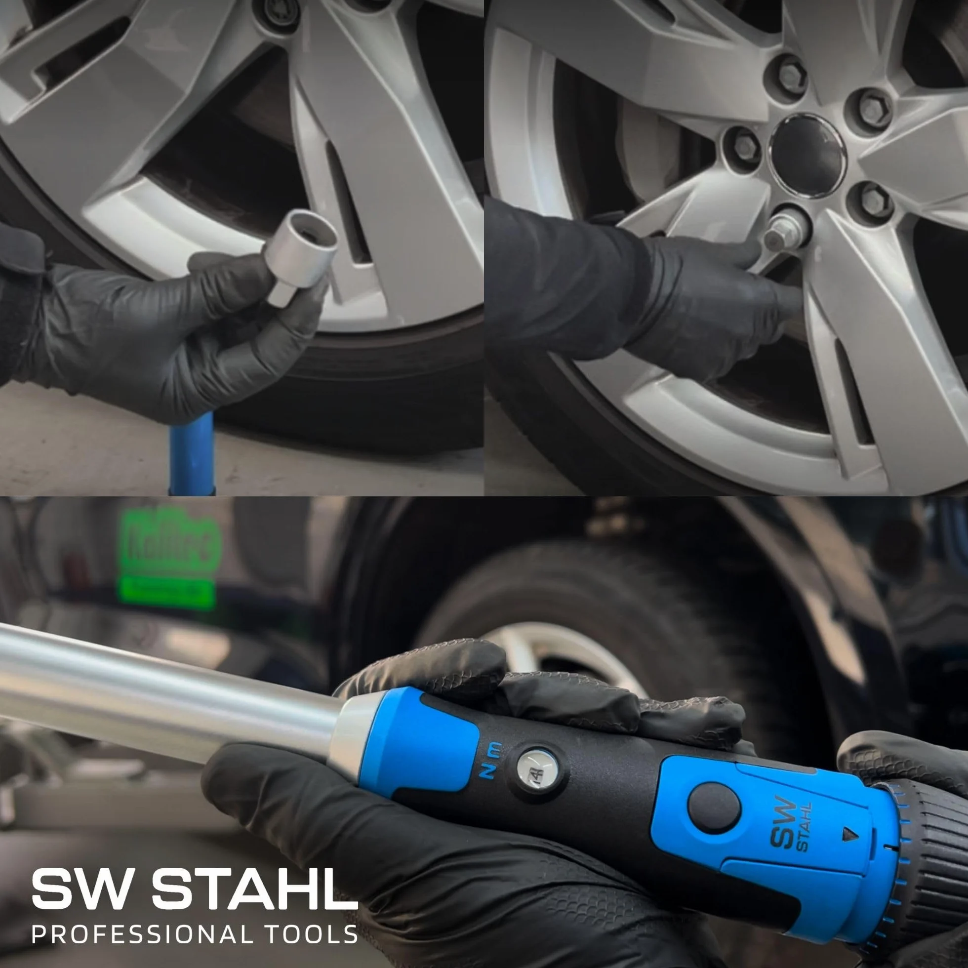 SW-Stahl 02382L zestaw do demontażu zamka felg, 23-częściowy I nadaje się do VW I adapter do blokady felg, narzędzie do zwalniania kół, zabezpieczenie koła, narzędzie do demontażu kół, z wkładką na