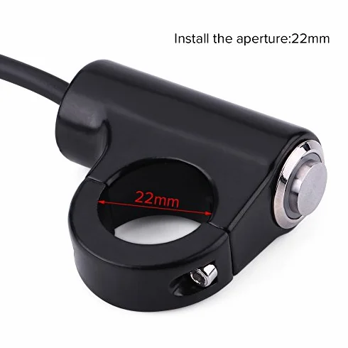 Keenso Motocyklowy przełącznik na kierownicę, 7/8", 22 mm, wodoszczelny, motocyklowy, przycisk na kierownicę (styl B Self-Locking Button with Light)
