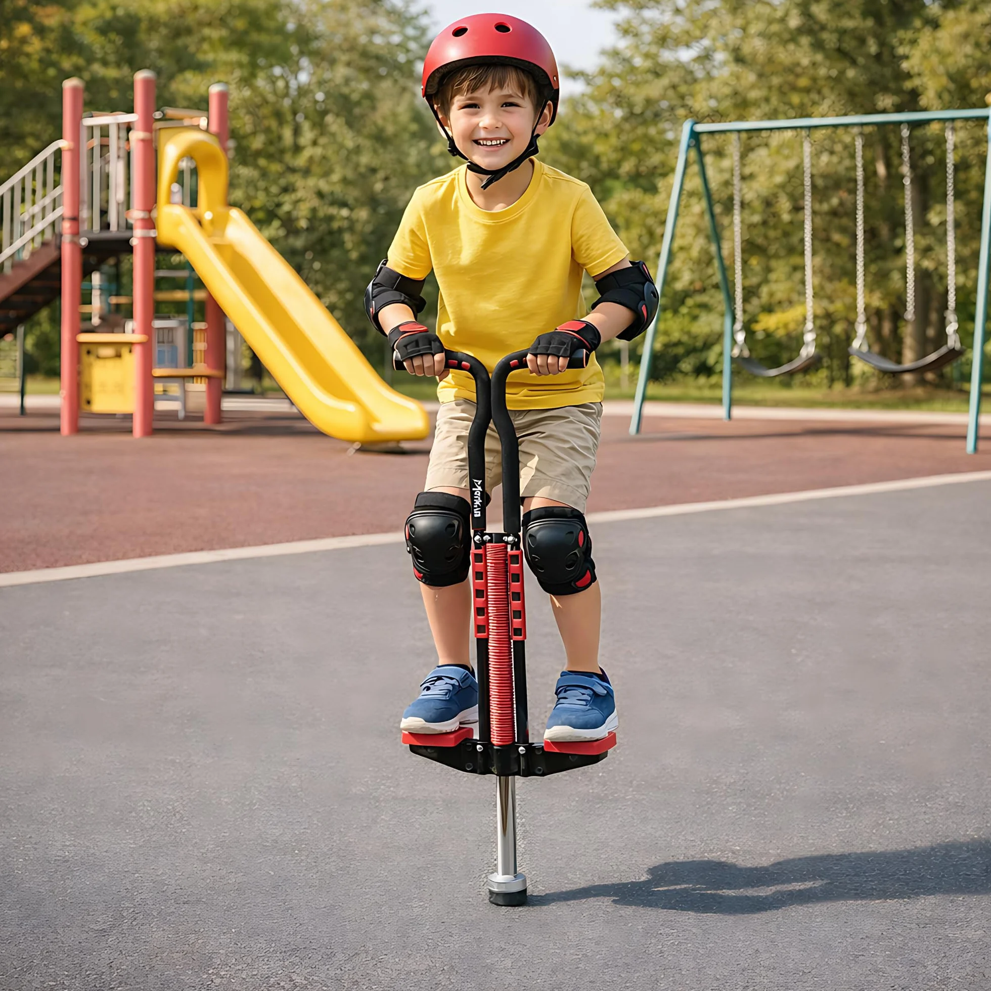 Pogo Stick, Skoczek Jump Stick, Drążek Do Skakania, Wzory dla dzieci, Rączki z miękkiej pianki, w wieku 5+, do 70 kg