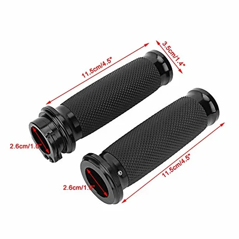 Chwyty kierownicy Suuonee, 1 para uniwersalnych manetek motocyklowych 25 mm Aluminium + guma antypo?lizgowa [srebrna]