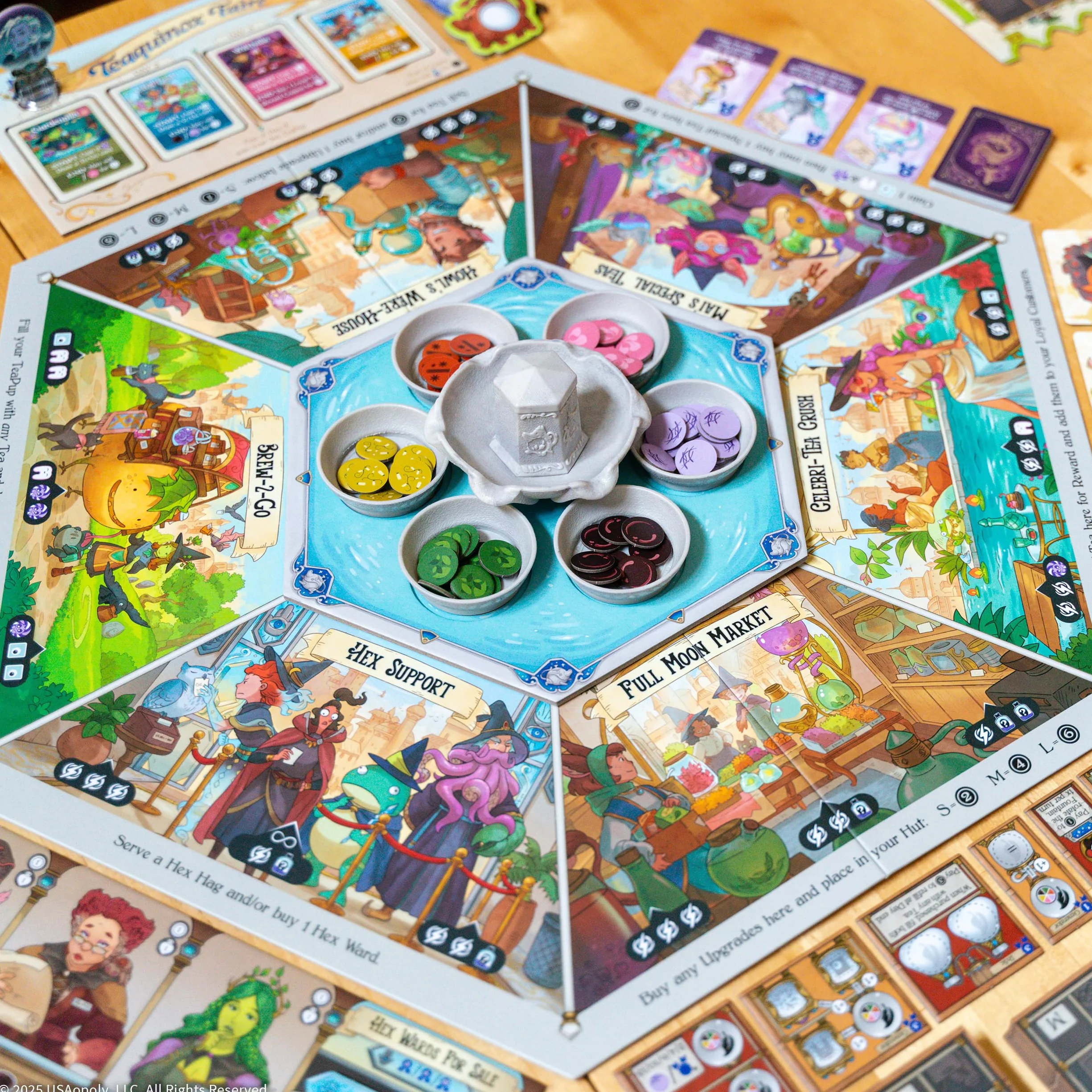 Tea Witches Board Game, Summon Witches & Brew Magical Teas, Strategic Worker Placement, Enchanting Fantasy Artwork by Sandara Tang, Designed by Manny Vega (Flamecraft), 2-4 Players, 30 min/per Player