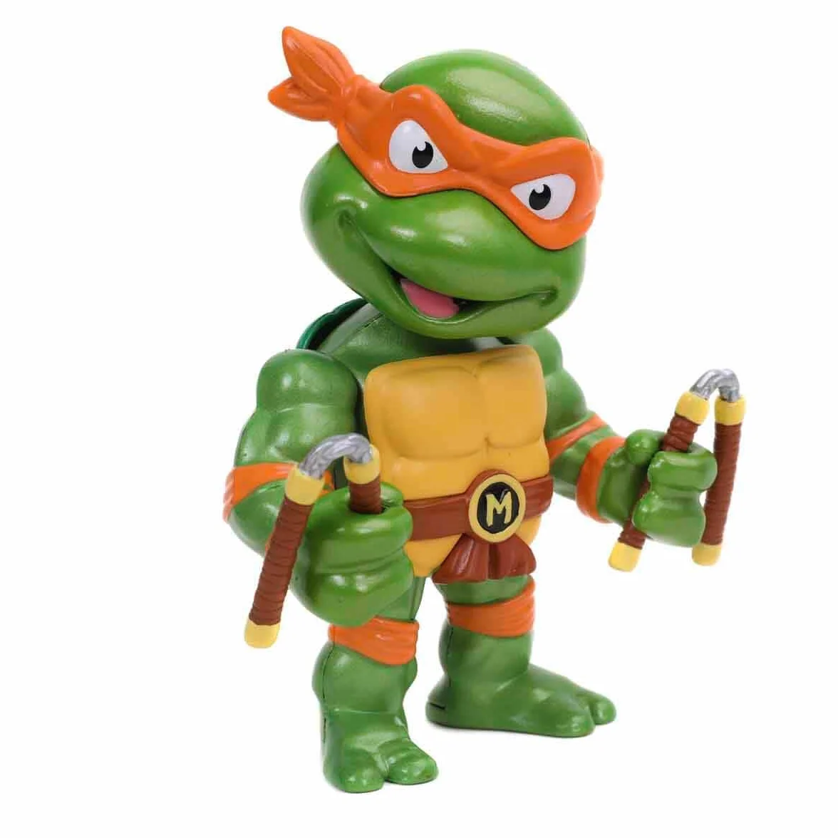 Jada 253283002, Wojownicze Żółwie Ninja Turtles, Michelangelo, metalowa, kolekcjonerska figurka die cast, 10 cm, zielony, pomarańczowy