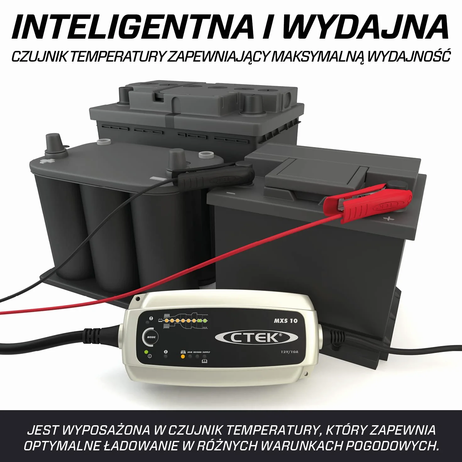 CTEK MXS 10, Ładowarka 12V Dla Większych Akumulatorów Samochodowych, Łódź, Ciężarówka, RV I Przyczepa Ładowarka, Odsiarczacz Baterii Z Dostaw I Tryby Regeneracji, Dedykowany Tryb AGM I Program Zimowy