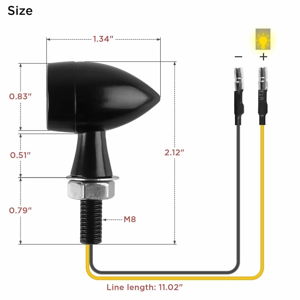 evermotor Uniwersalne 12V 2 sztuki E24 Mini kierunkowskazy LED do motocykla, Bullet stop cynku odlewany precyzyjnie IP67 wodoszczelne E sprawdzone