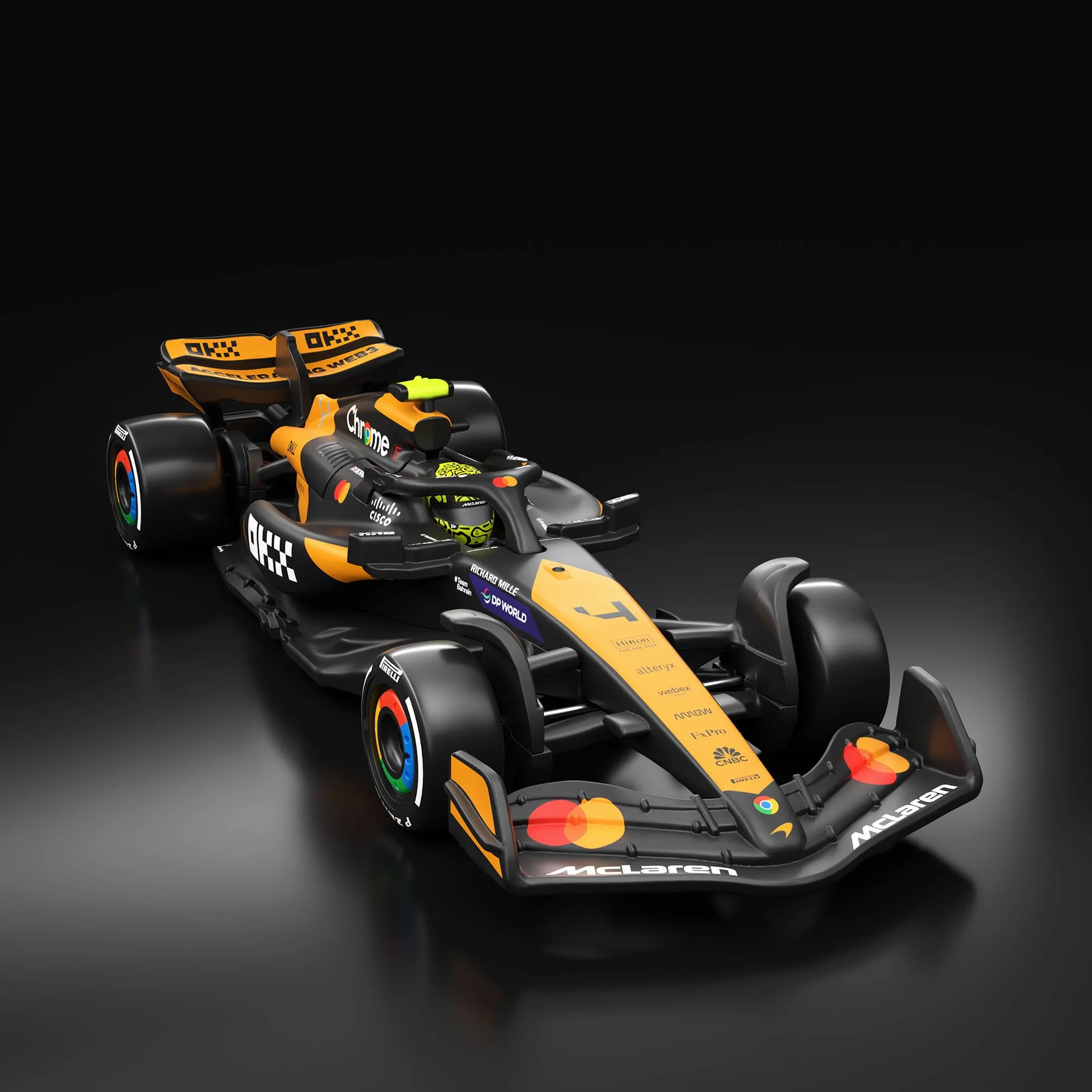 Hot Wheels Premium Formuła 1 Metalowy samochód wyścigowy w skali 1:64 Mc Laren, opony Real Riders i metalowa konstrukcja, bolid F1, zabawka auto, JBM11