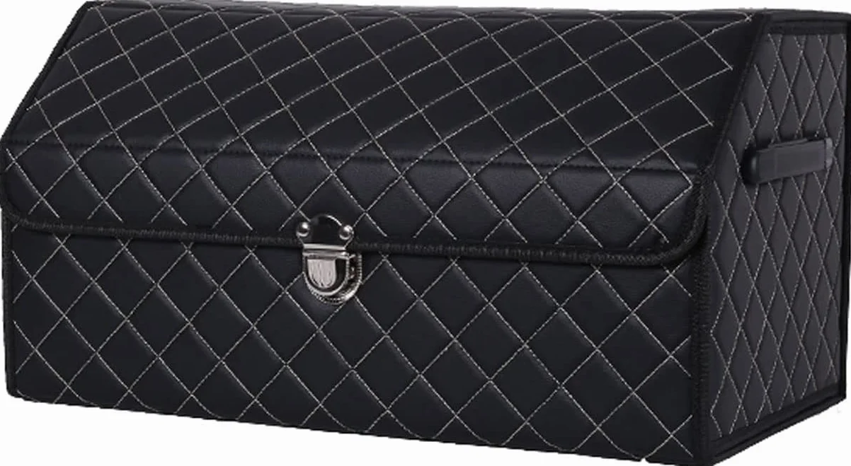 Organizator bagażnika samochodowego, akcesoria samochodowe Schowek w bagażniku Schowek w bagażniku samochodu Składany wodoodporny, akcesoria do przechowywania w podróży (Color : Nero, Size : L)