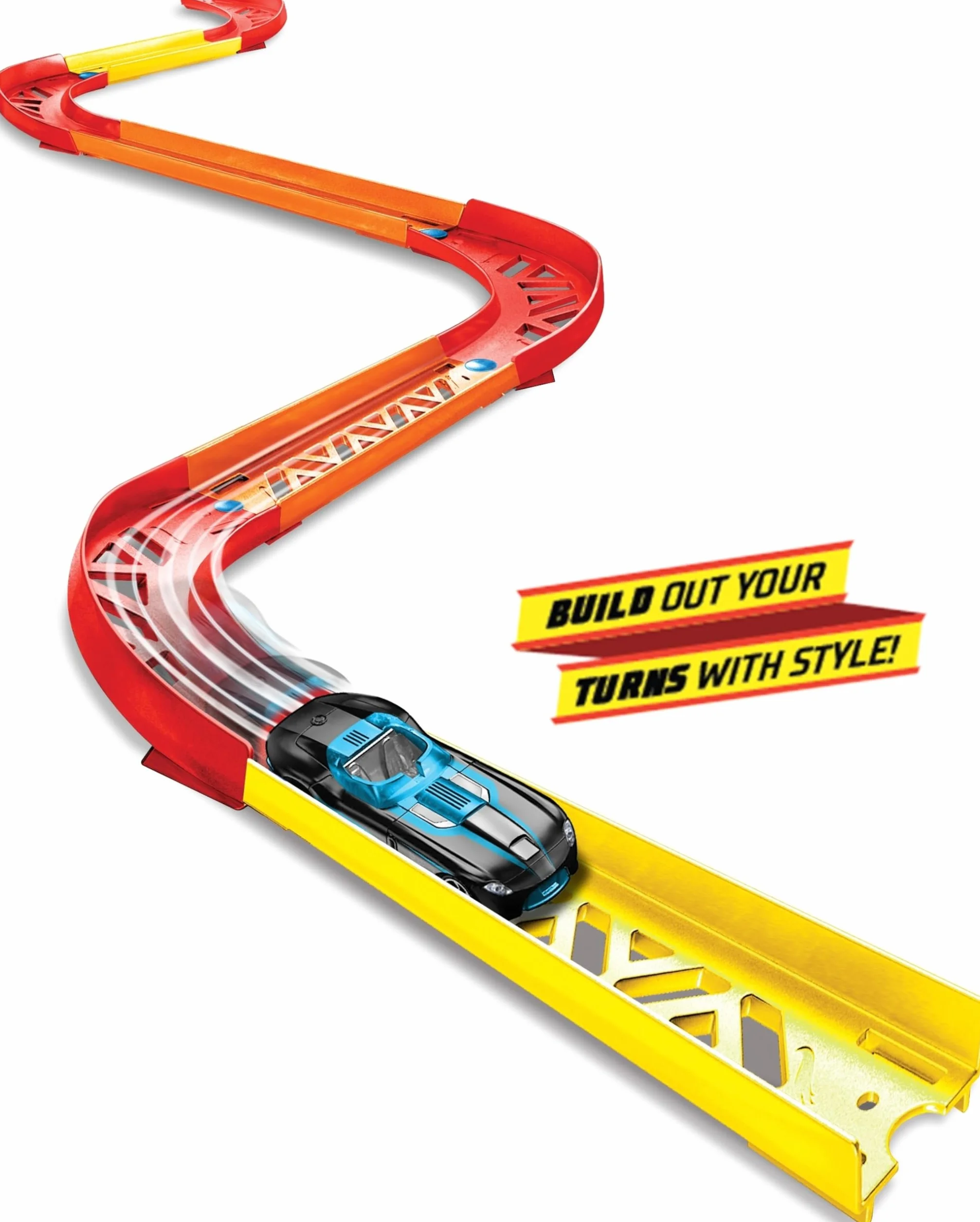 Hot Wheels Track Builder Zakręty Zestaw do rozbudowy, dla dzieci od 4 roku życia, GLC88