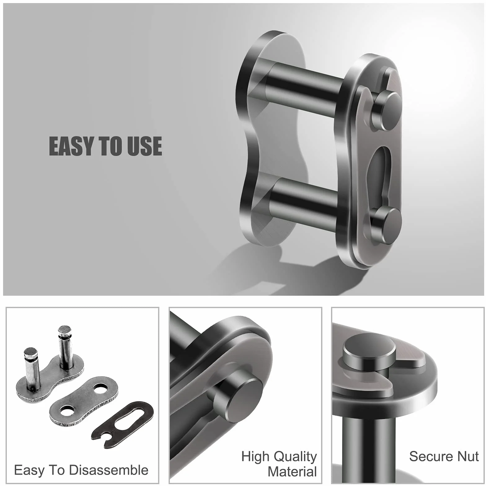 AIEX Zestaw 8 z??czy motocyklowych Pocket Bike Chain Pocket Bike Cross Master Link Zamiennik do motocykla 50cc 70cc 90 cm3 110 cm3 125 cm3 ATV Quad 4 Wheeler Pocket Bike Made in China 420