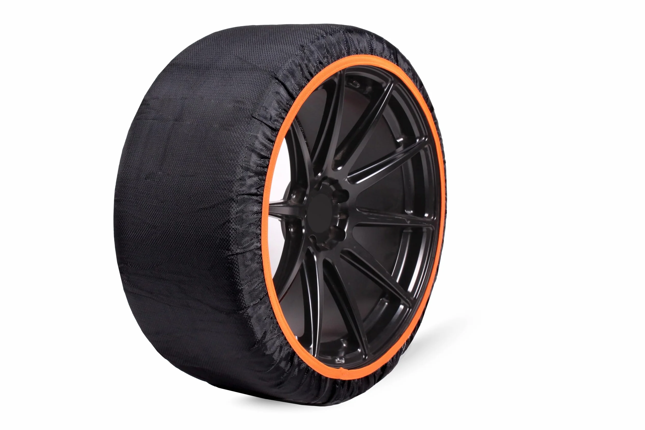 SNOWGO - Zestaw 2 Tekstylnych Skarpet Śnieżnych - Rozmiar XS-XXL - Zatwierdzony 16662-1 Europa - Pasuje do pojazdów 4x4, elektrycznych, dostawczych i użytkowych <3,5T. (XL)