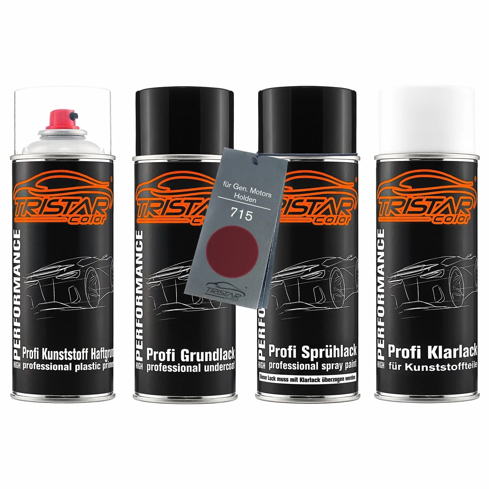 TRISTARcolor Zestaw w sprayu Lakier samochodowy do zderzaka z tworzywa sztucznego dla Gen. Motors/Holden 715 Garnet Perl