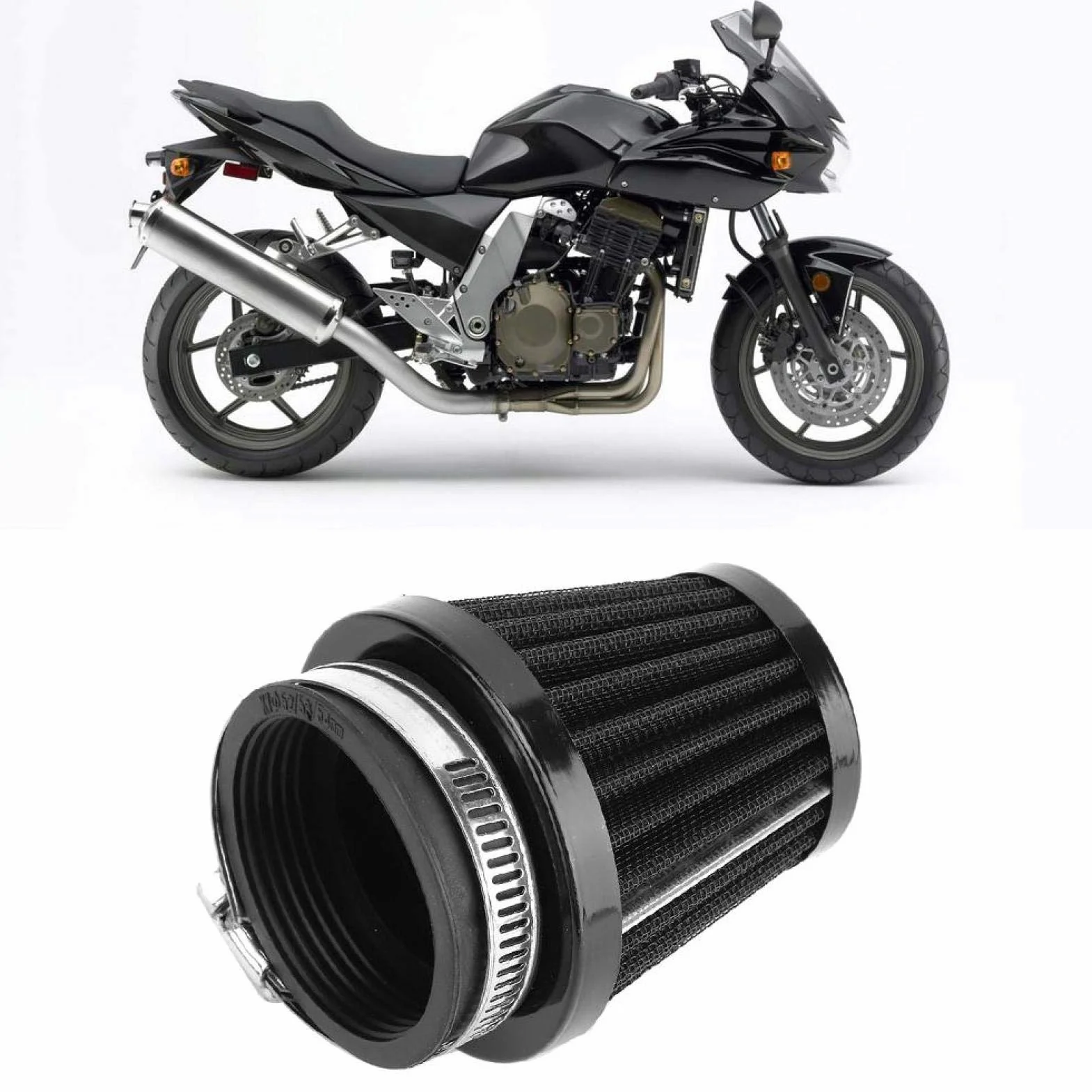 Filtr powietrza, uniwersalny motocyklowy wymienny filtr powietrza Grzybkowy filtr wlotu powietrza do czyszczenia zmodyfikowane ak Do CESoria (54mm)