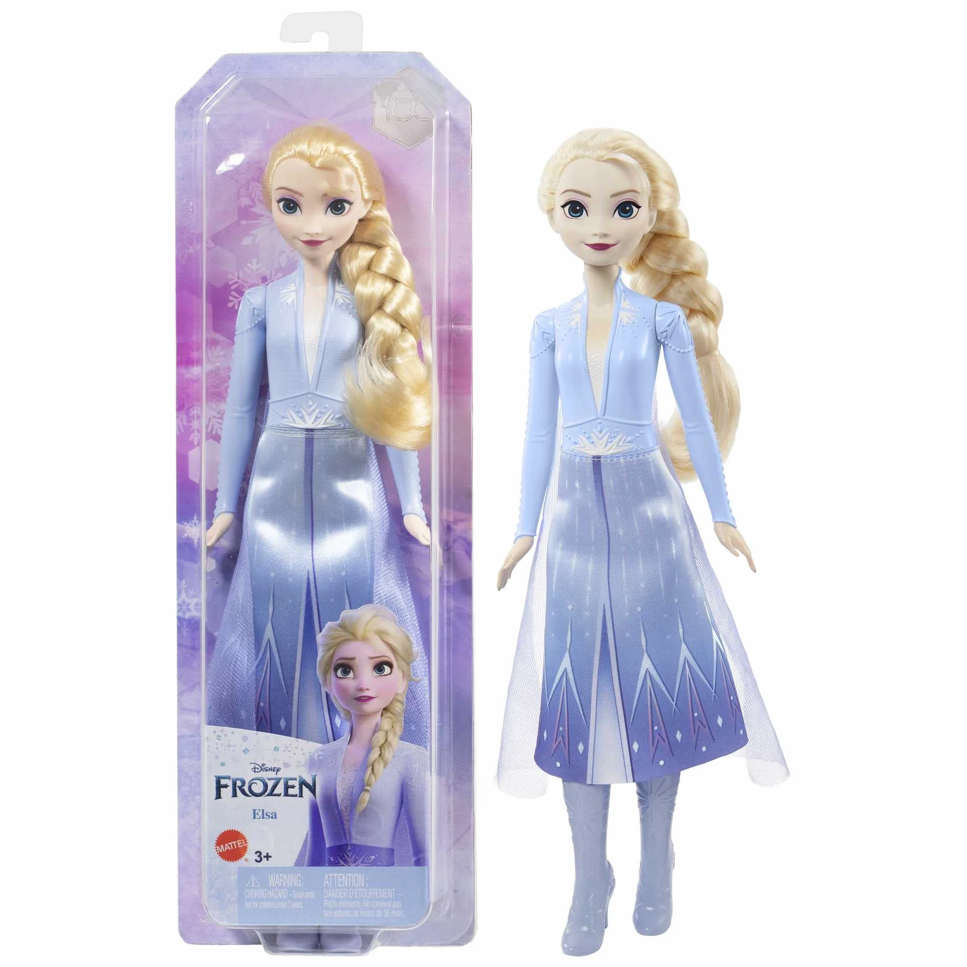 Mattel Disney Frozen Kraina Lodu Elsa Lalka w ubranku, inspirowana filmem Disneya „Kraina Lodu 2”, prezent dla dzieci HLW48