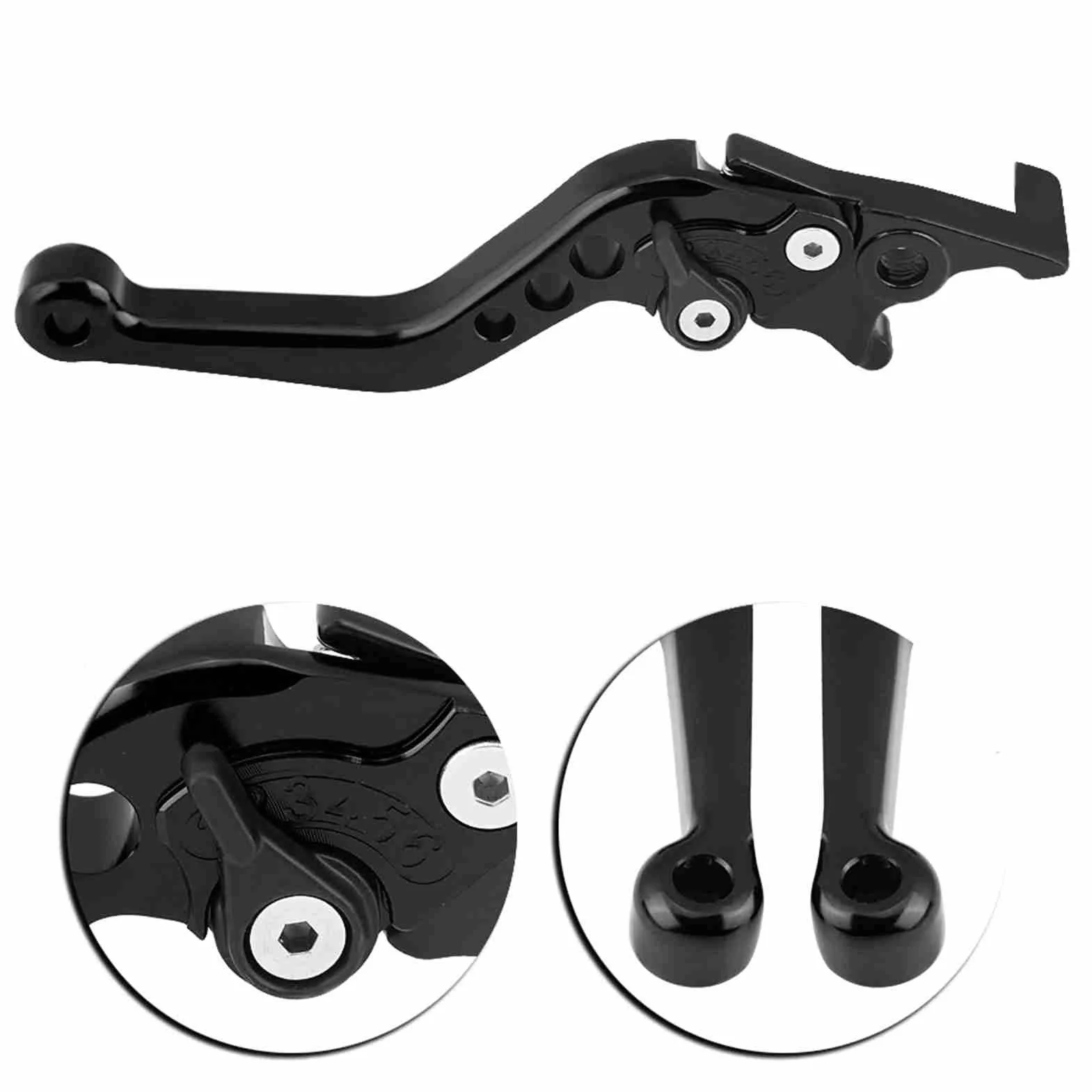 Podwójna dźwignia hamulca tarczowego ze stopu aluminium CNC uniwersalna do motocykla skuter (1 para, czarny)