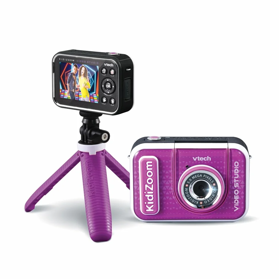 VTech 80-531815-035 - Kidizoom Video Studio HD - Wielofunkcyjny aparat HD, efekty specjalne, trucking - wersja PL, Ciemny róż