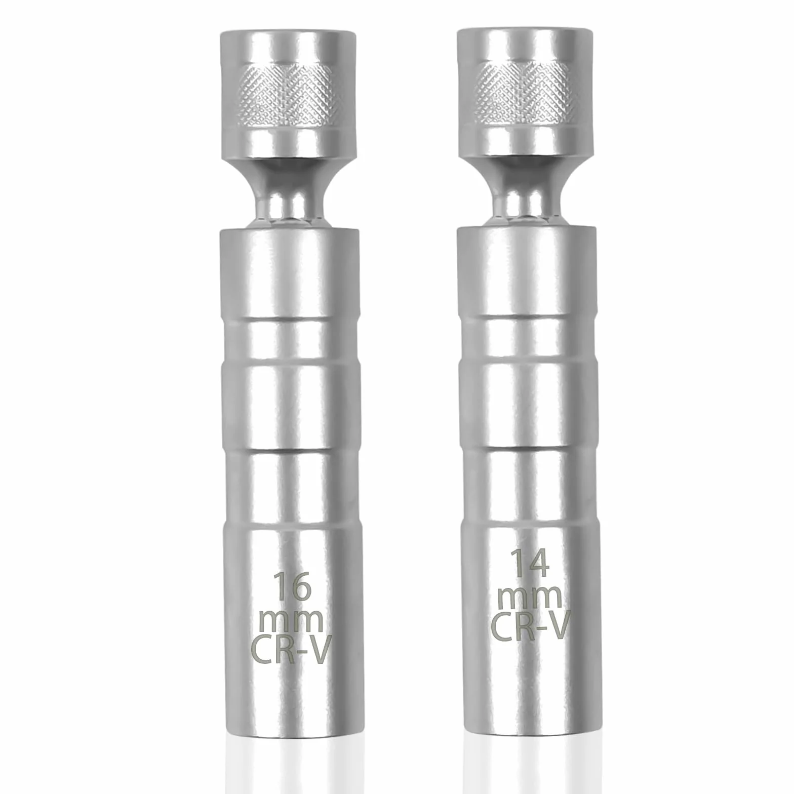 Zestaw 2 sztuki do usuwania świec zapłonowych, 14mm i 16mm uniwersalny elastyczny klucz do świec zapłonowych, 12-punktowy magnetyczny wkład do świec zapłonowych, 3/8" magnetyczne obrotowe