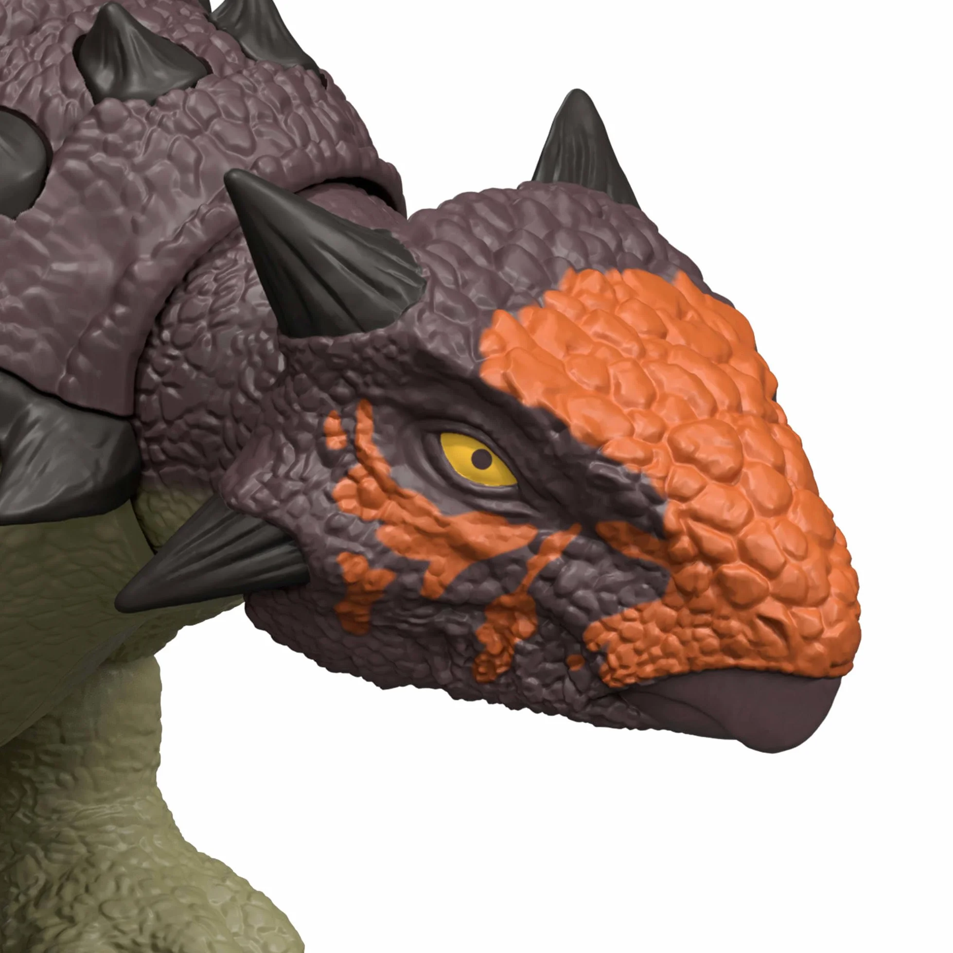 Mattel Jurassic World Rebirth Odrodzenie Ankylozaur Ryczący dinozaur Figurka dinozaura z wielokierunkowym atakiem paszczą i dźwiękiem, do ustawiania w różnych pozach, zabawka dinozaur, JGB90