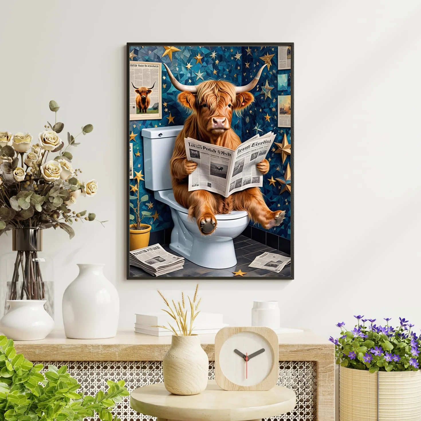 Daisen Art Malowanie według numerów krowa, Malowanie według numerów dla dorosłych, Malowanie według numerów zwierzęta dla dorosłych na wystrój domu, Bezramowe 30 x 40 cm
