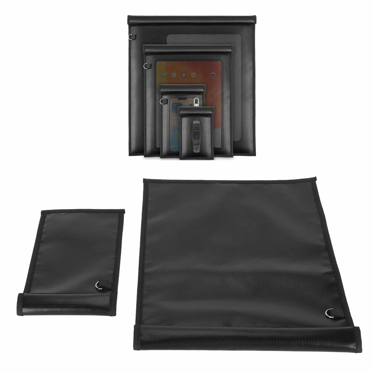 Torby Faradaya Ognioodporne Sygnały Blokujące, 2 Sztuki Toreb Faradaya Skuteczne Przeciwko Hakerom, śledzeniu, NFC/WiFi/Bluetooth, Klatka Faradaya Odpowiednie Laptopy, Telefony