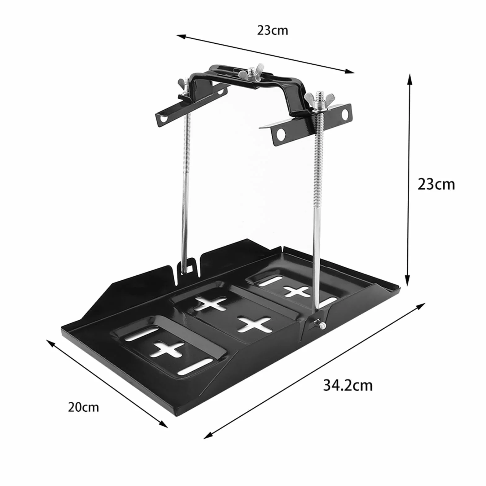 Komora na Akumulator Samochodowy z Regulowanym Zestawem Klamer, 34,2 x 20 cm