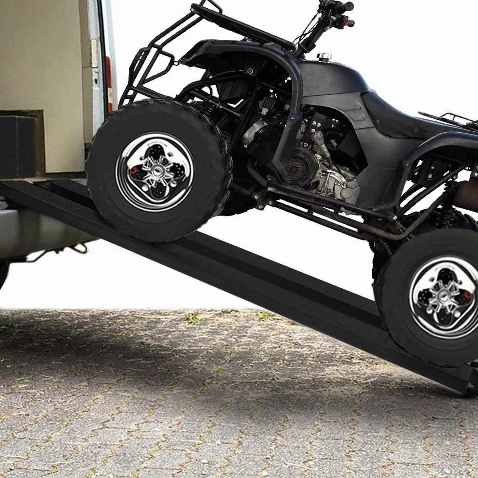 LZQ Rampa najazdowa, stal ocynkowana, 400 kg, 135 x 23 x 4,5 cm, czarna, powierzchnia, antypoślizgowa, szyna najazdowa, rampa załadunkowa, do motocykli, quadów, samochodów osobowych
