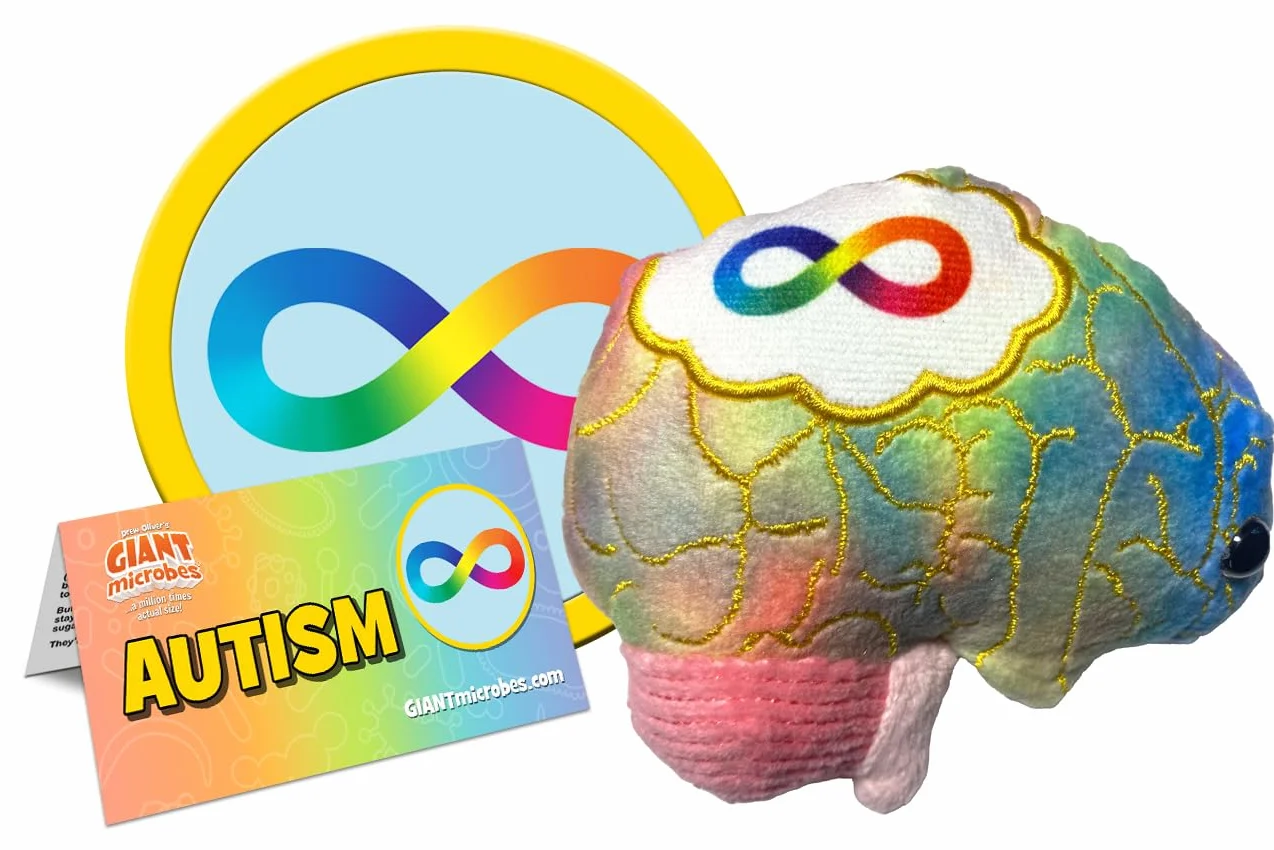 GIANTmicrobes Pluszowy autyzm: Rozszerz świadomość neuroróżnorodności i zdrowia, edukacyjny prezent dla profesjonalistów