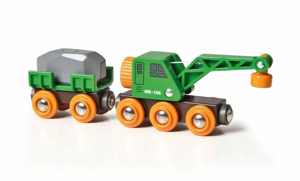 Brio 63369800 Dźwig I Wagon (63369800) Bezpieczna Zabawka Dla Dzieci Powyżej 3 Lat