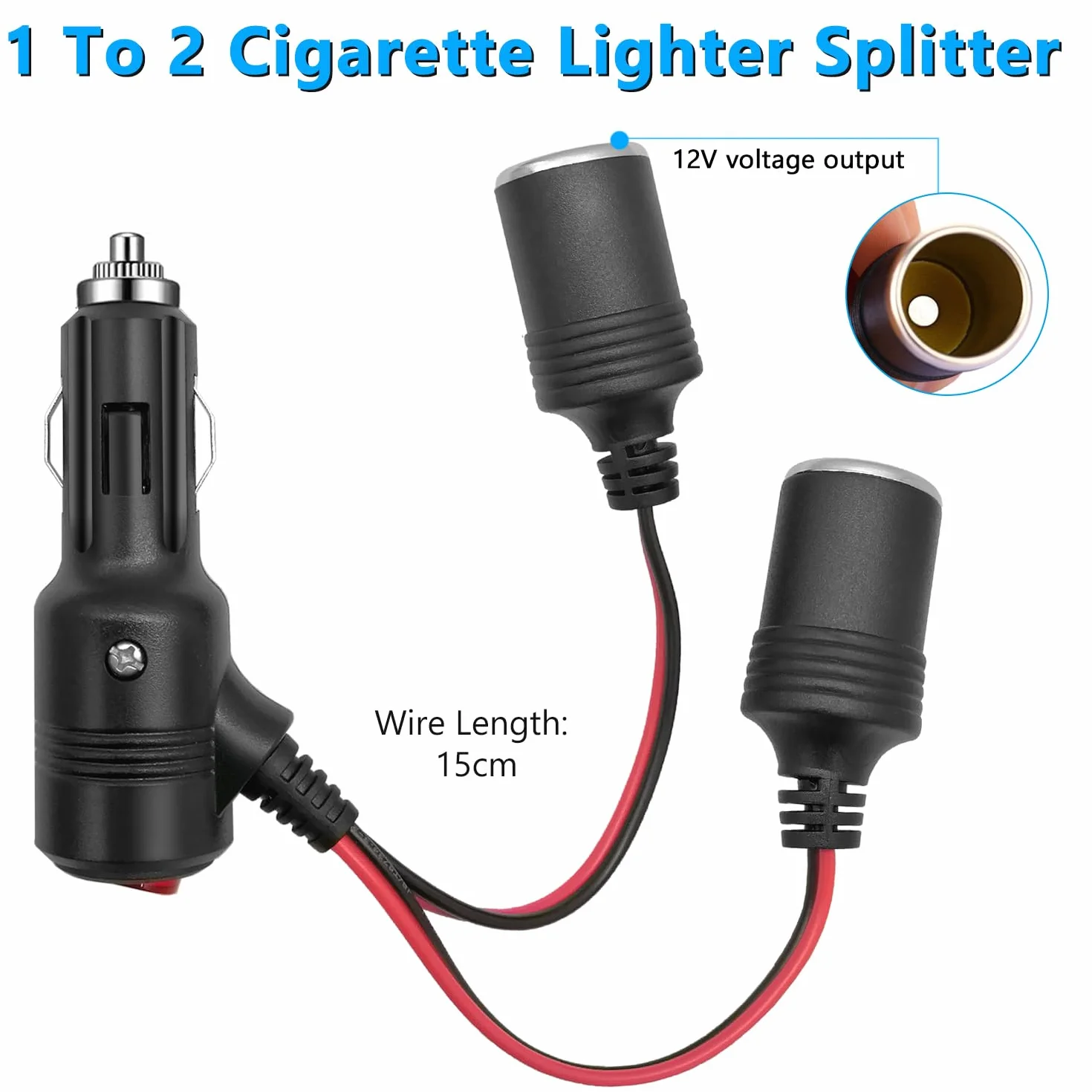 12V/24V Adapter rozdzielacza zapalniczki samochodowej 2 gniazdka USB Ładowarka samochodowa