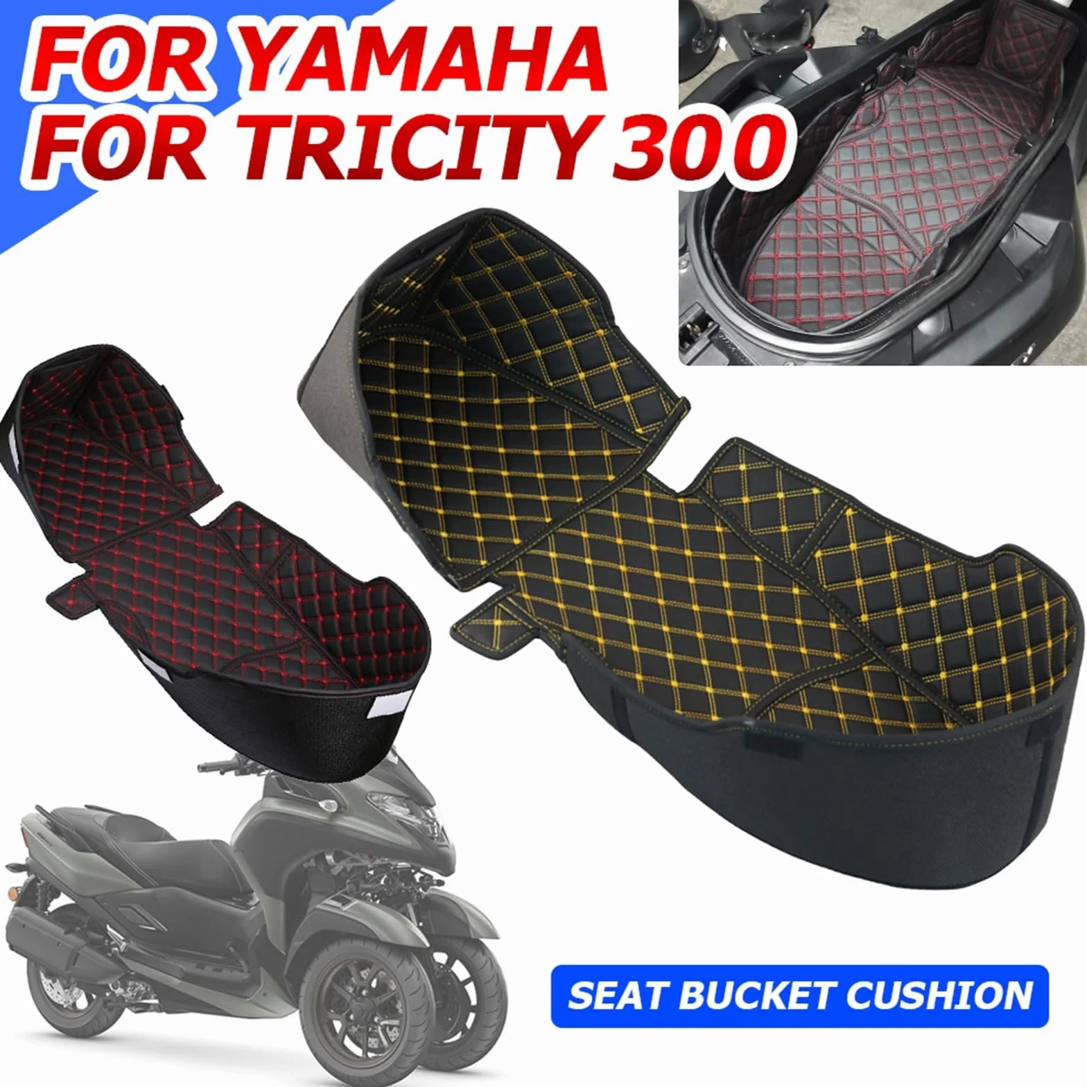 INLIMA akcesoria motocyklowe tylna wykładzina bagażnika do Yamaha TRICITY 300 Yellow line