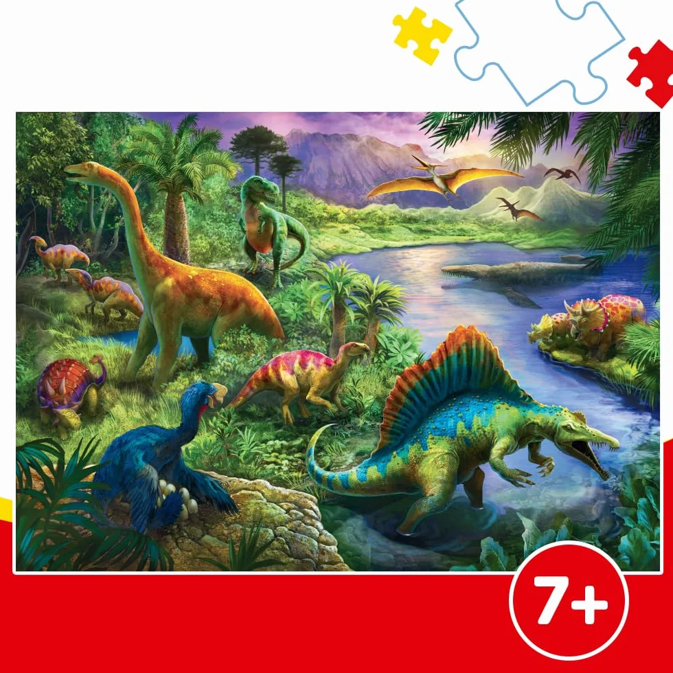 Trefl Drapieżne Dinozaury Puzzle 200 Elementów o Wysokiej Jakości Nadruku dla Dzieci od 7 lat, 13281