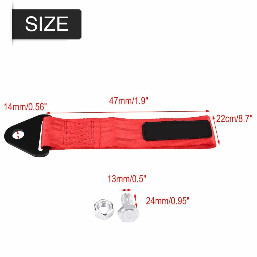 Yosoo Health Gear Wysokiej jakości lina holownicza, uniwersalny pas holowniczy, wysoka wytrzymałość na rozciąganie, czarno-czerwona