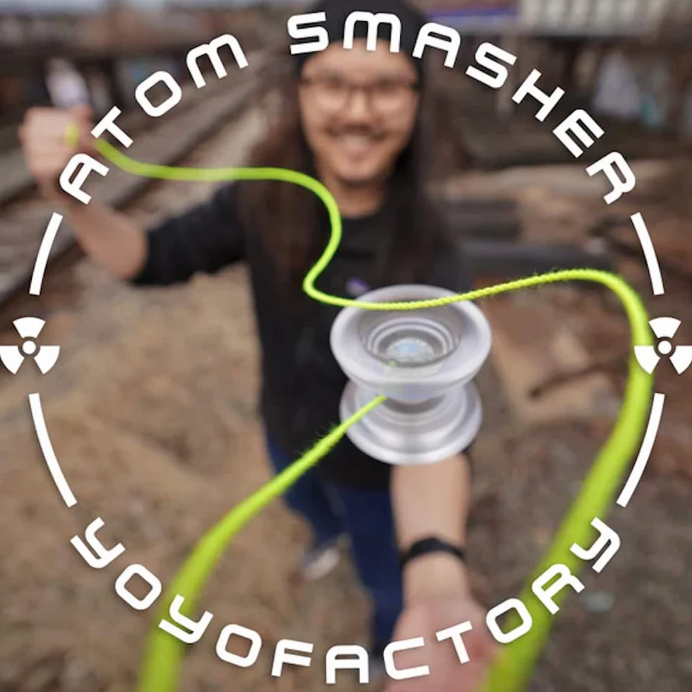 YoyoFactory Atom Smasher Yo-Yo z łożyskiem kulkowym - NIEBIESKI (nowoczesne jojo, sznur i końcówki w zestawie)