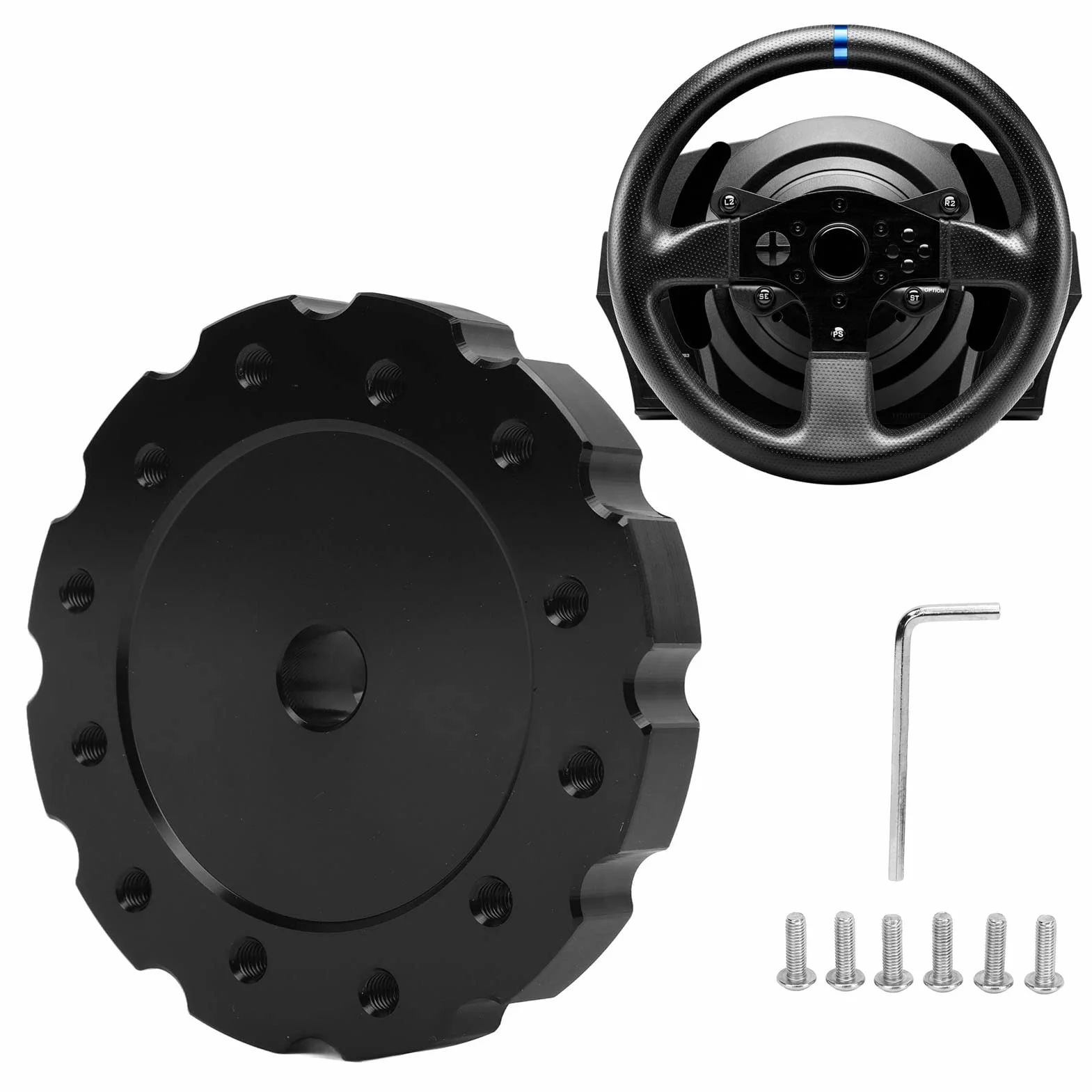 Piasta Kierownicy Samochodu, Adapter Kierownicy Precyzyjna Wymiana dla T300 T500 PCD 73mm (czarny)