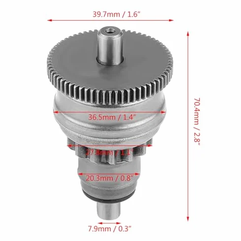anlasserzahnradanlasser Anlasserfreilauf, Zespół Anlasser Zahnradkupplung für GY6 49ccm 50ccm 139QMB Skuter Motorowery ATV Ersatz Zubehörteil