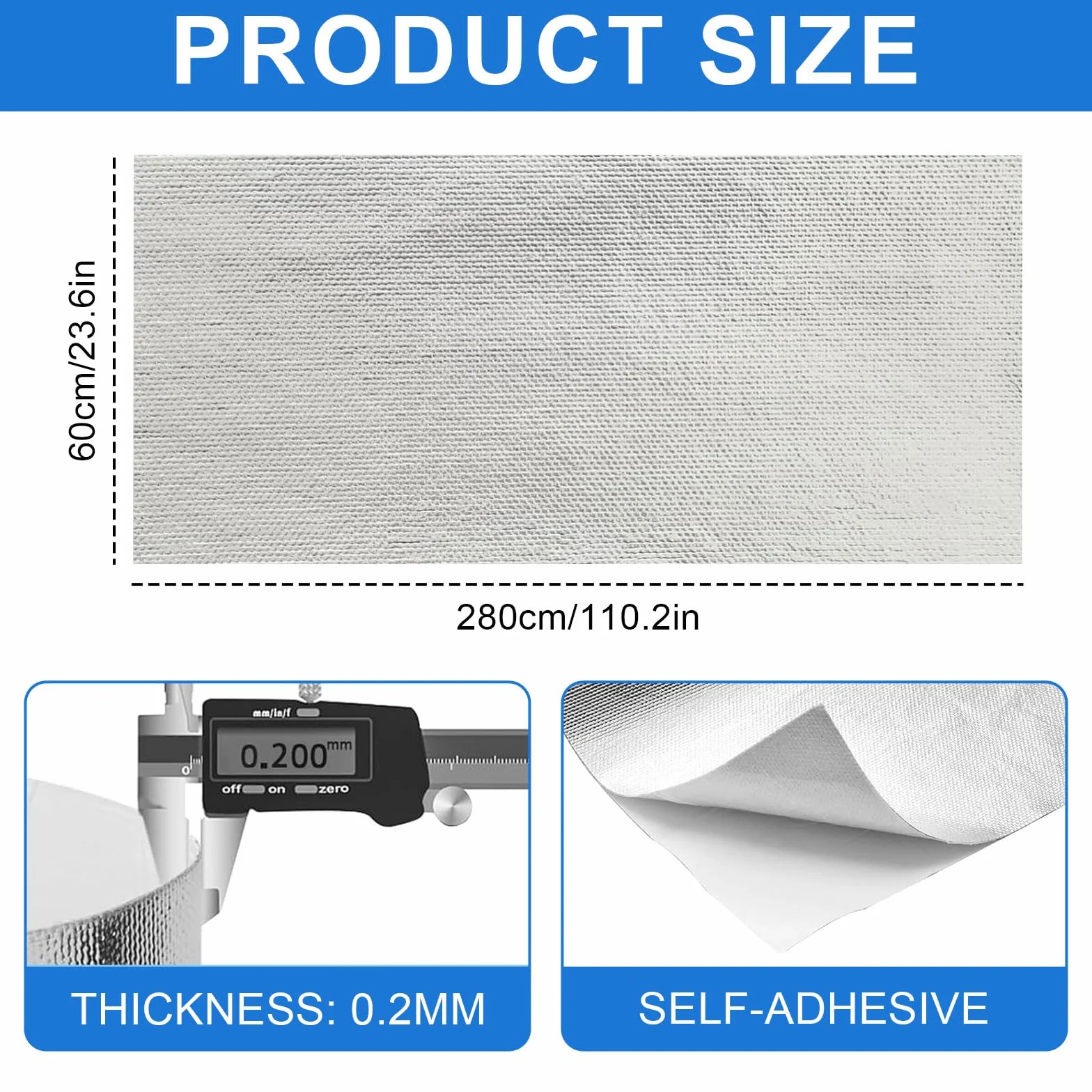Aluminiowa mata chroniąca przed wysoką temperaturą 60 x 280 cm samoprzylepna osłona termiczna